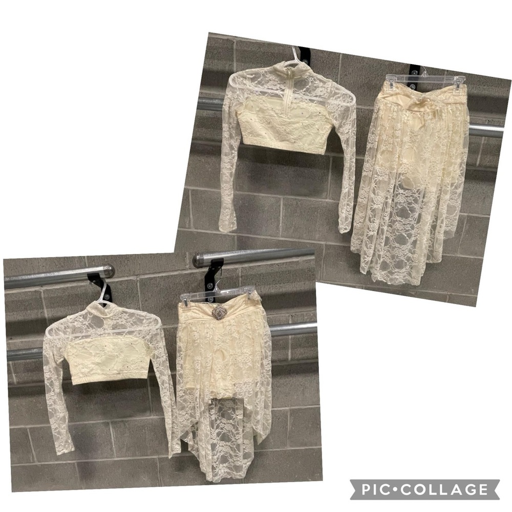 Ivory top and skirt dance costume